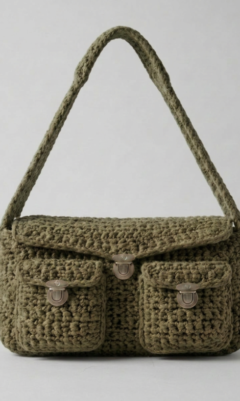 Olive Pocket Satchel